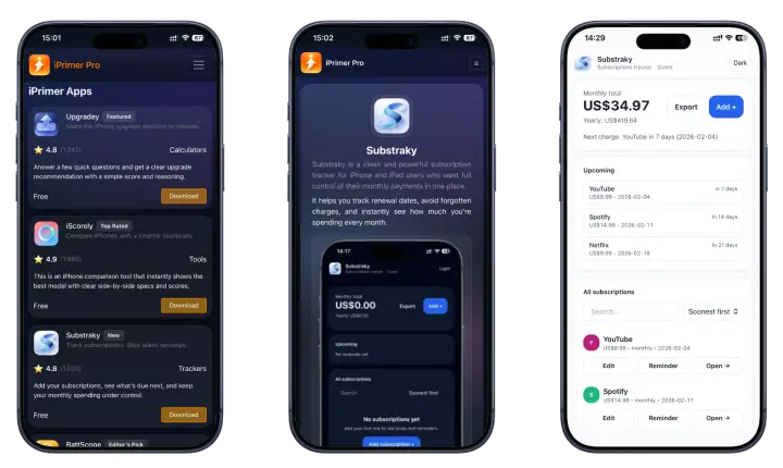 iPrimer Productivity Appstore with Substraky App