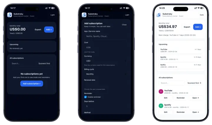 Substraky Subscription Checker Free