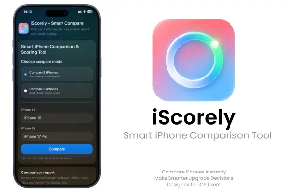iScorely — iPhone Comparison Tool with tips