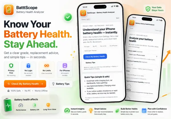 BattScope Battery Health Analyzer for iOS